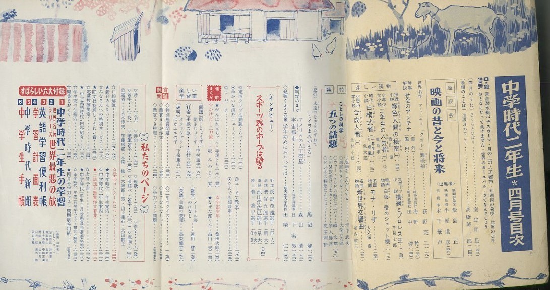 昭和33年「中学時代二年生」4月号 桑田次郎「宇宙少年」 旺文社